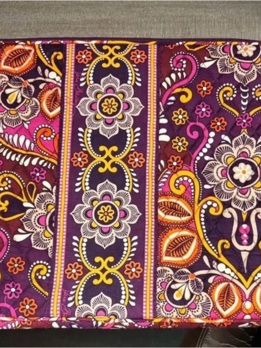 Vera Bradley Safari Sunset Paisley Quilted Laptop Sleeve and Pouch Set